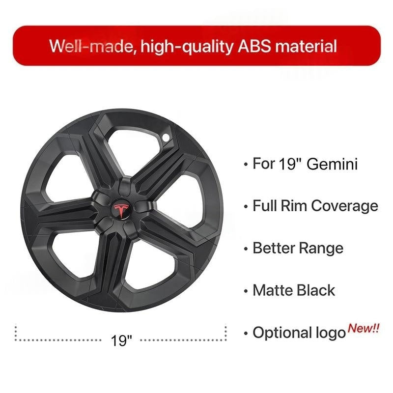 Model Y Juniper 19" Wheel Covers with Futuristic Off-Road Style Hubcaps Full Rim Protectors for Tesla