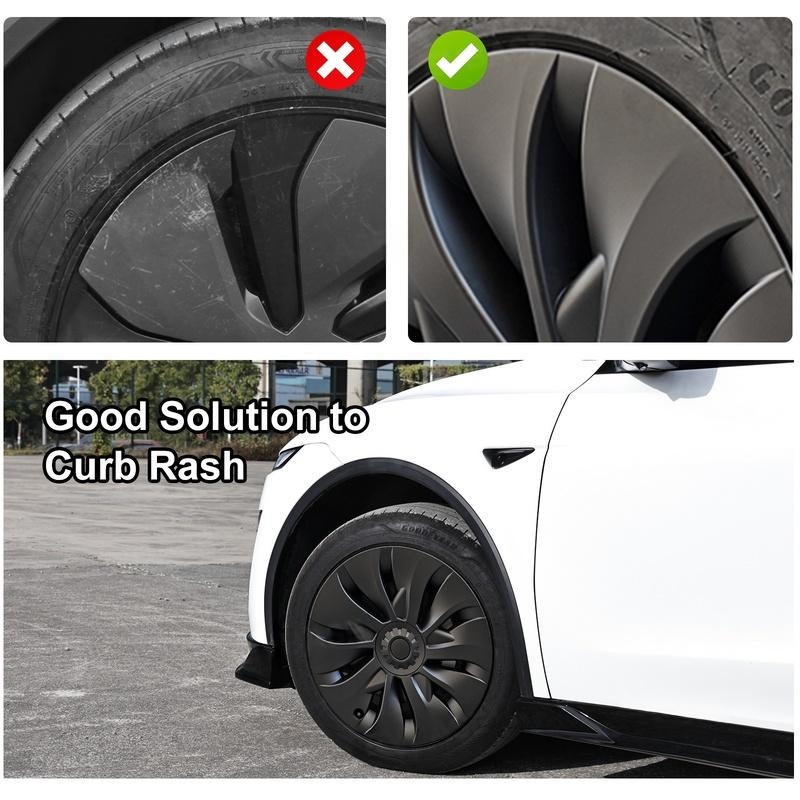 19" Aero Style Wheel Covers for Model Y Juniper Matte Black