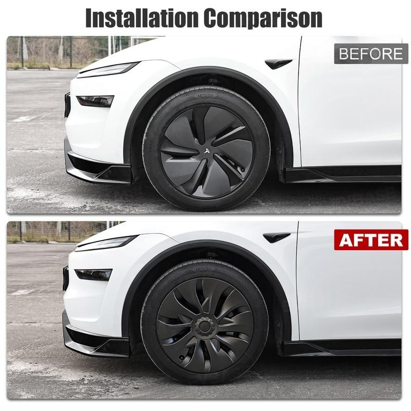 19" Aero Style Wheel Covers for Model Y Juniper Matte Black