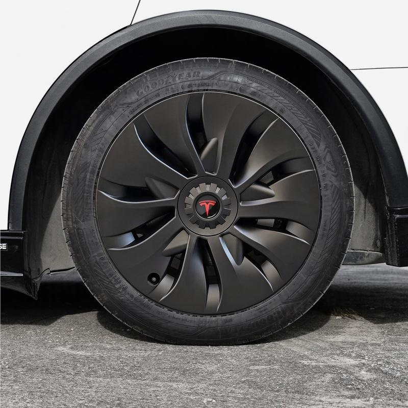 19" Aero Style Wheel Covers for Model Y Juniper Matte Black