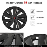 Induction Style 19" Wheel Covers for Model Y Juniper Matte Black Set of 4
