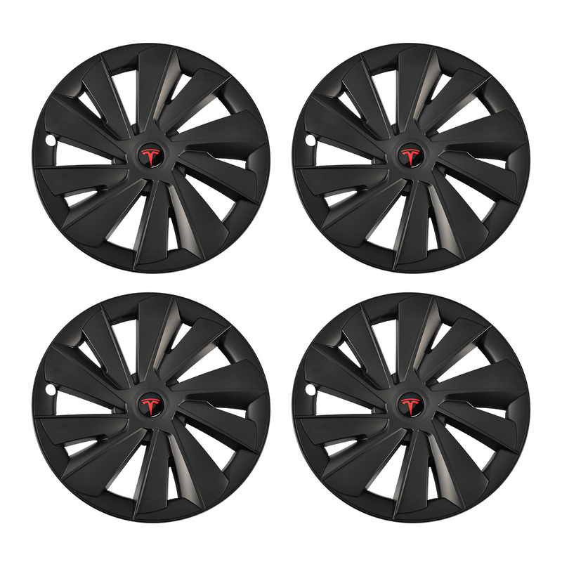 Induction Style 19" Wheel Covers for Model Y Juniper Matte Black Set of 4