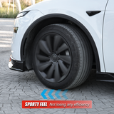 Induction Style 19" Wheel Covers for Model Y Juniper Matte Black Set of 4