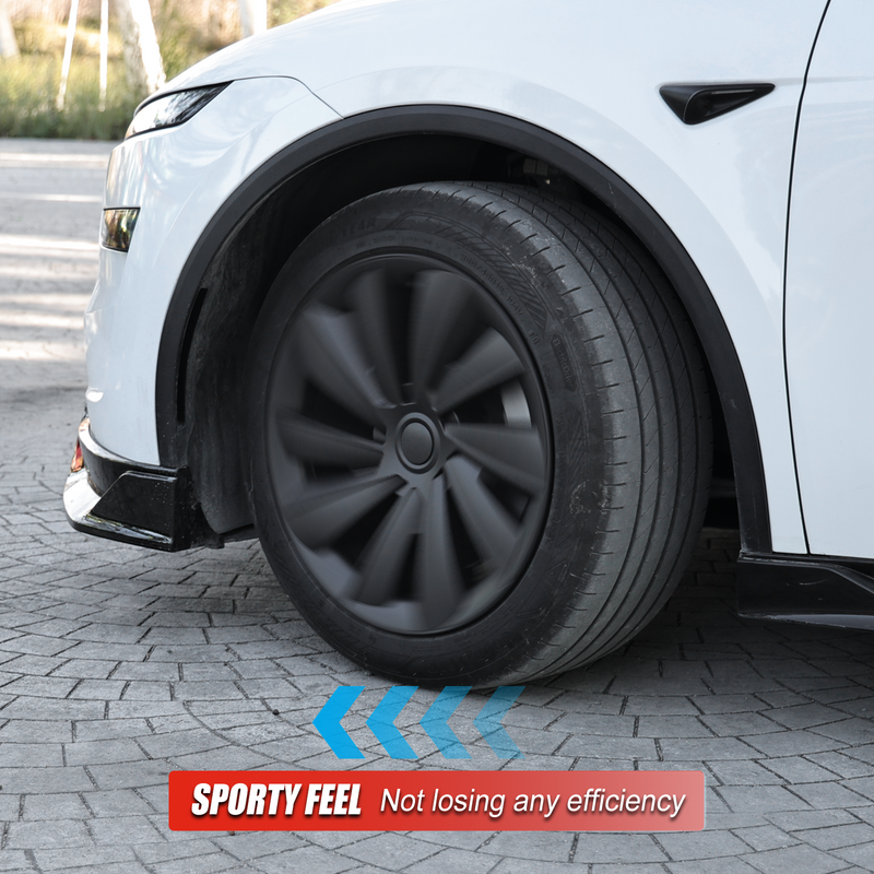 Induction Style 19" Wheel Covers for Model Y Juniper Matte Black Set of 4