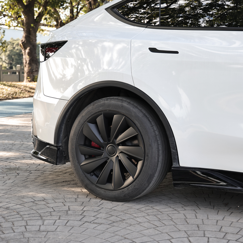Induction Style 19" Wheel Covers for Model Y Juniper Matte Black Set of 4
