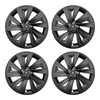 19" Wheel Covers Spiral Style for Model Y Juniper Matte Black 4PCS