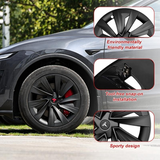19" Wheel Covers Spiral Style for Model Y Juniper Matte Black 4PCS