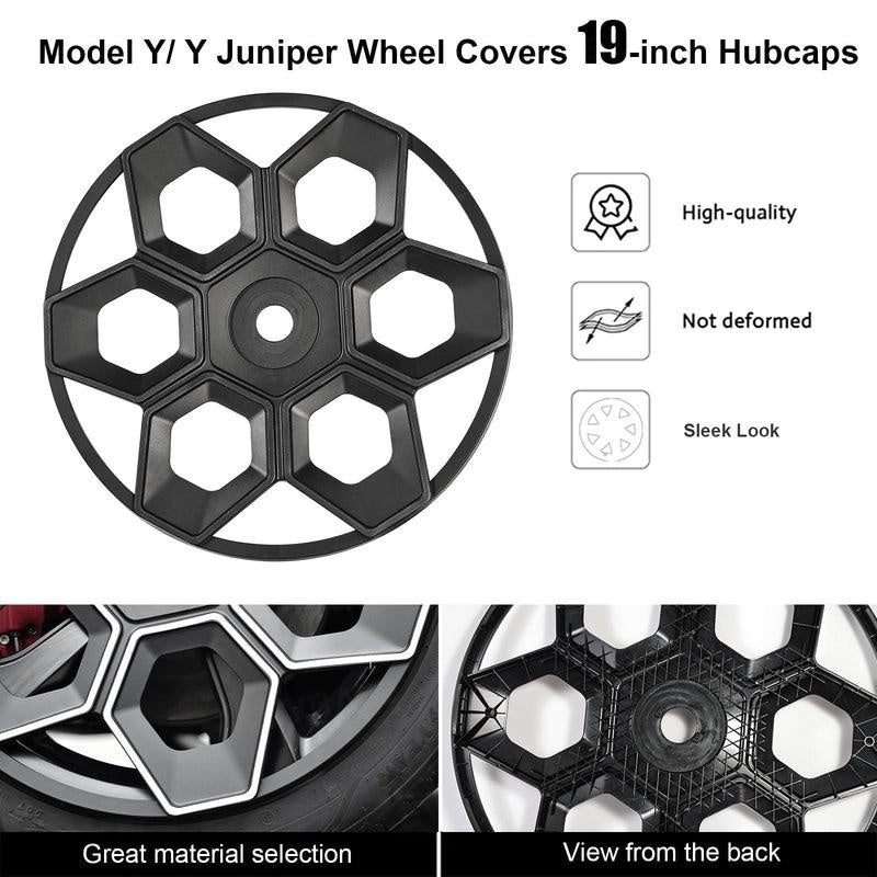 Model Y/ Y Juniper Wheel Covers 19 Inch Hex Wedge Hubcaps Honeycomb Wheels Style for Tesla