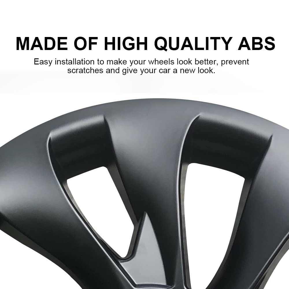 Tessgo Model 3 18inch Überturbine Wheel Cover For Tesla 3 18inch Turbine Wheel Cap Kit 4PCS Matte Black