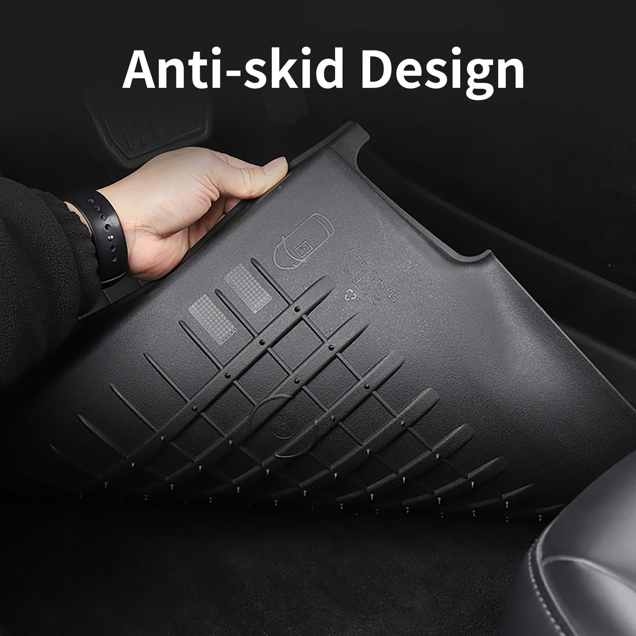 Tessgo All-Weather Floor Mats & Liners Full Set for Right-Hand Drive Tesla Model 3 2024+ (8 PCS)