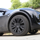 Model X Style Turbine Wheel Covers For Tesla Model Y 19 inch Gemini Wheels Matte Black
