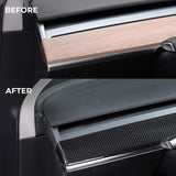 Before vs after installation: Tesla Model 3/Y with Carbon Fiber Dashboard