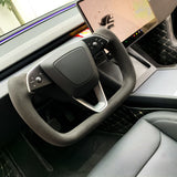 Bundle: Model 3 Highland Yoke Style Steering Wheel & Screen Swivel Mount Set