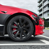 Nova-Style Wheel Covers for Tesla Model 3 (2017–2023.09) – 18” Aero Wheels – Matte Black & Silver – OEM-Fit Rim Protectors