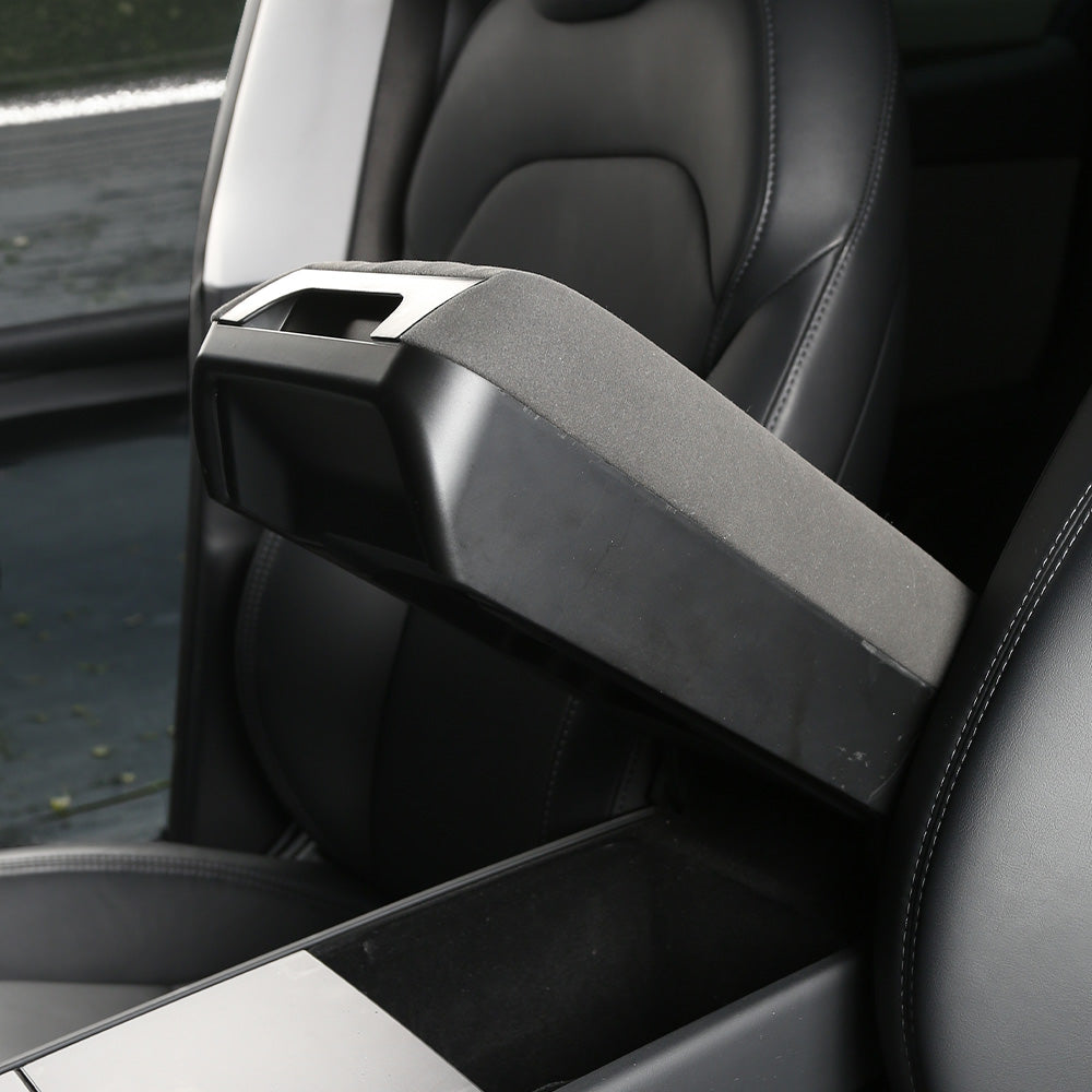 Plush Center Armrest with Drawers for Tesla Model Y Juniper 2025+