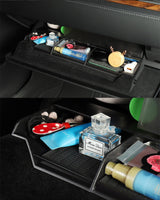 Glove Box Organizer for Pre-Refreshed Tesla Model S/X – 3-Compartment Custom Fit Storage Tray with Anti-Slip Liners