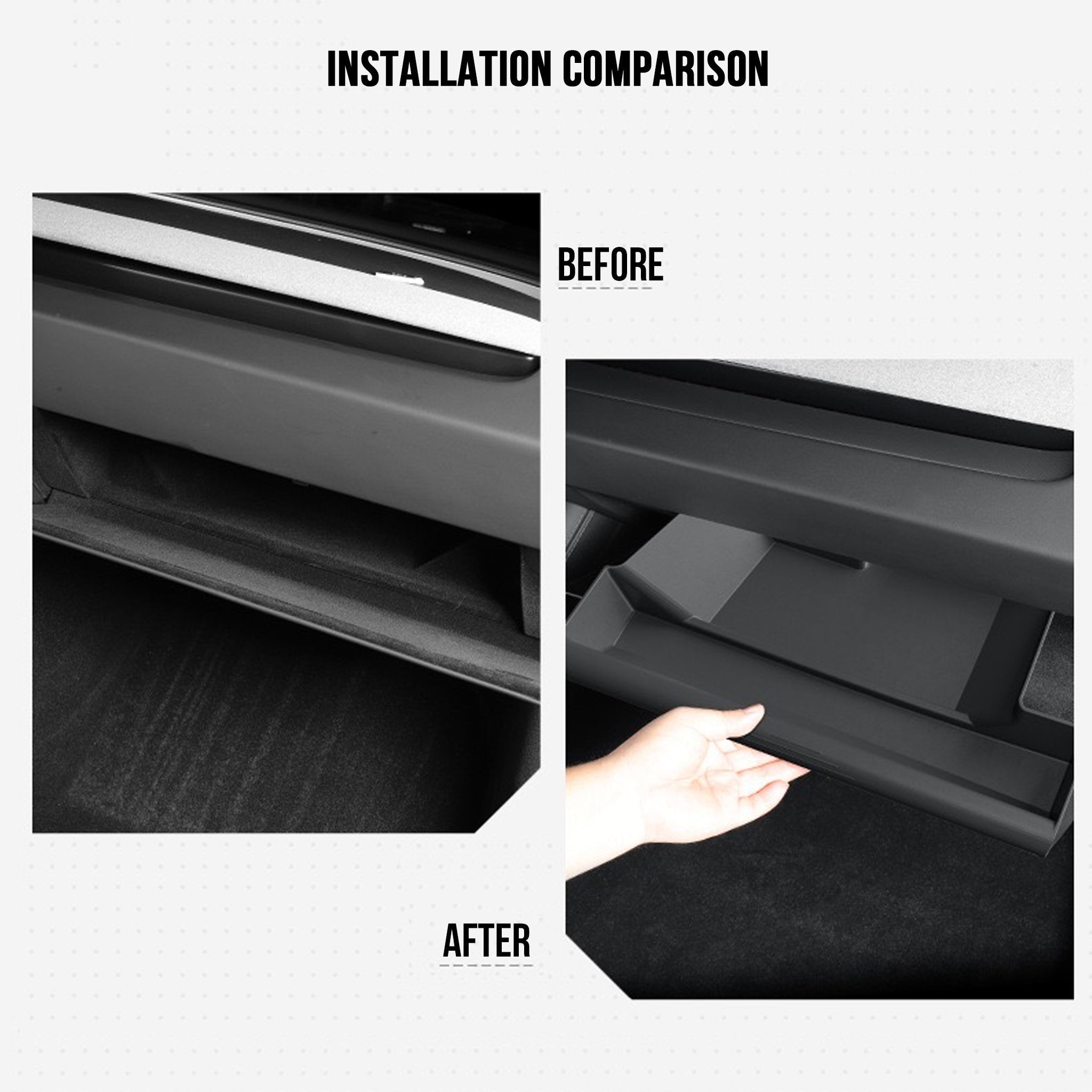 Premium Drawer-Style Glove Box Organizer for 2024+ Tesla Model 3 Highland