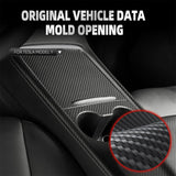ORIGINAL VEHICLE DATAMOLD OPENING Premium Carbon Fiber Center Console Overlay for Tesla Model 3/Y