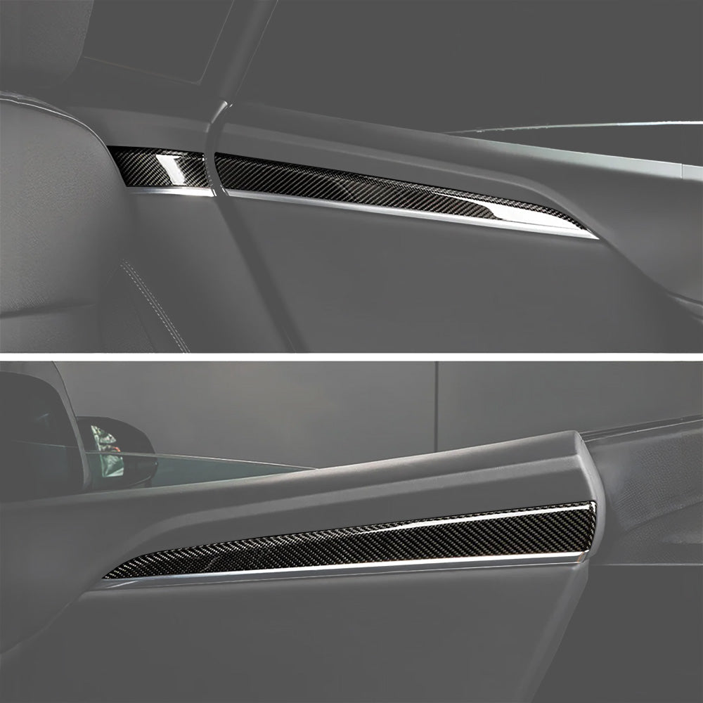 Premium Real Carbon Fiber Interior Door Trim Kit for Tesla Model S/X | OEM Fit & Plaid Compatible 2021-2026+