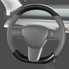 Premium Real Carbon Fiber Steering Wheel Cover for Tesla Model 3 & Y | Custom Fit Luxury Interior Upgrade