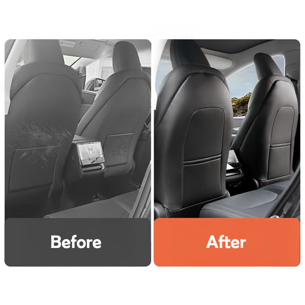 Premium Seat Back Kick Protector for Tesla Model Y Juniper 2025+ | Waterproof, OEM-Matched Design with Storage Pocket