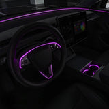 RGB Steering Wheel & Cup Holder Ambient Light Kit for Tesla Model 3 Highland 2024+ / Model Y Juniper 2025+ / Model YL 2026+