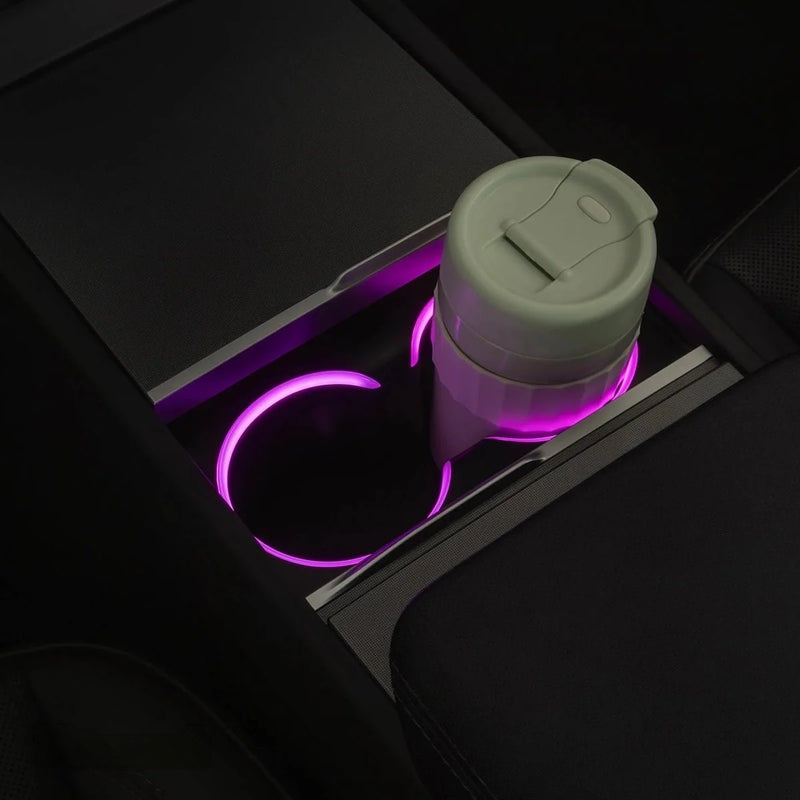 RGB Steering Wheel & Cup Holder Ambient Light Kit for Tesla Model 3 Highland 2024+ / Model Y Juniper 2025+ / Model YL 2026+
