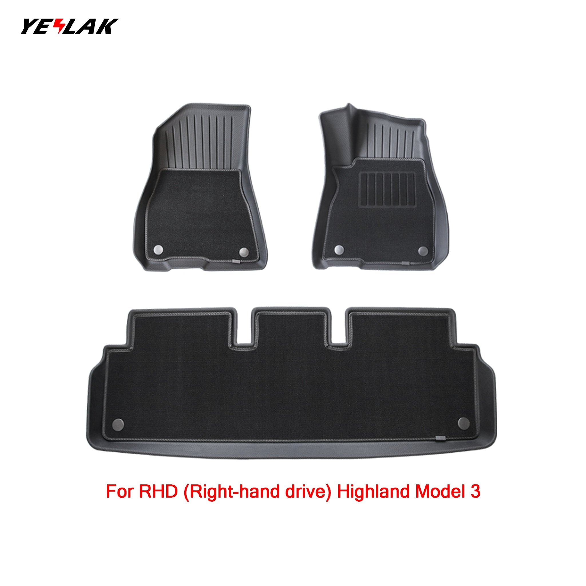 Right Hand Drive Floor Mats for Tesla Model 3 & Model 3 Highland (2017-2026+)