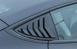 Racing-Style Rear Side Quarter Window Louvers for Tesla Model 3 2017-2024