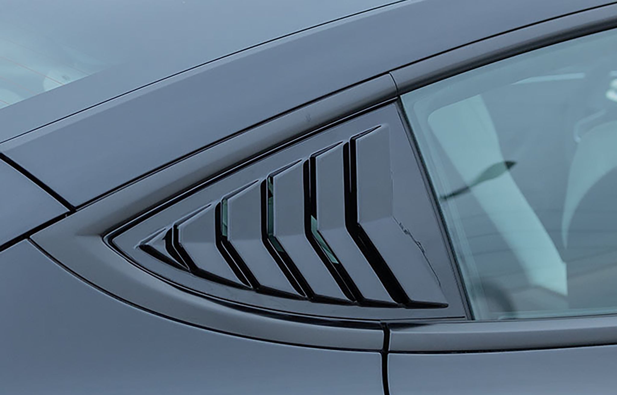 Racing-Style Rear Side Quarter Window Louvers for Tesla Model 3 2017-2024