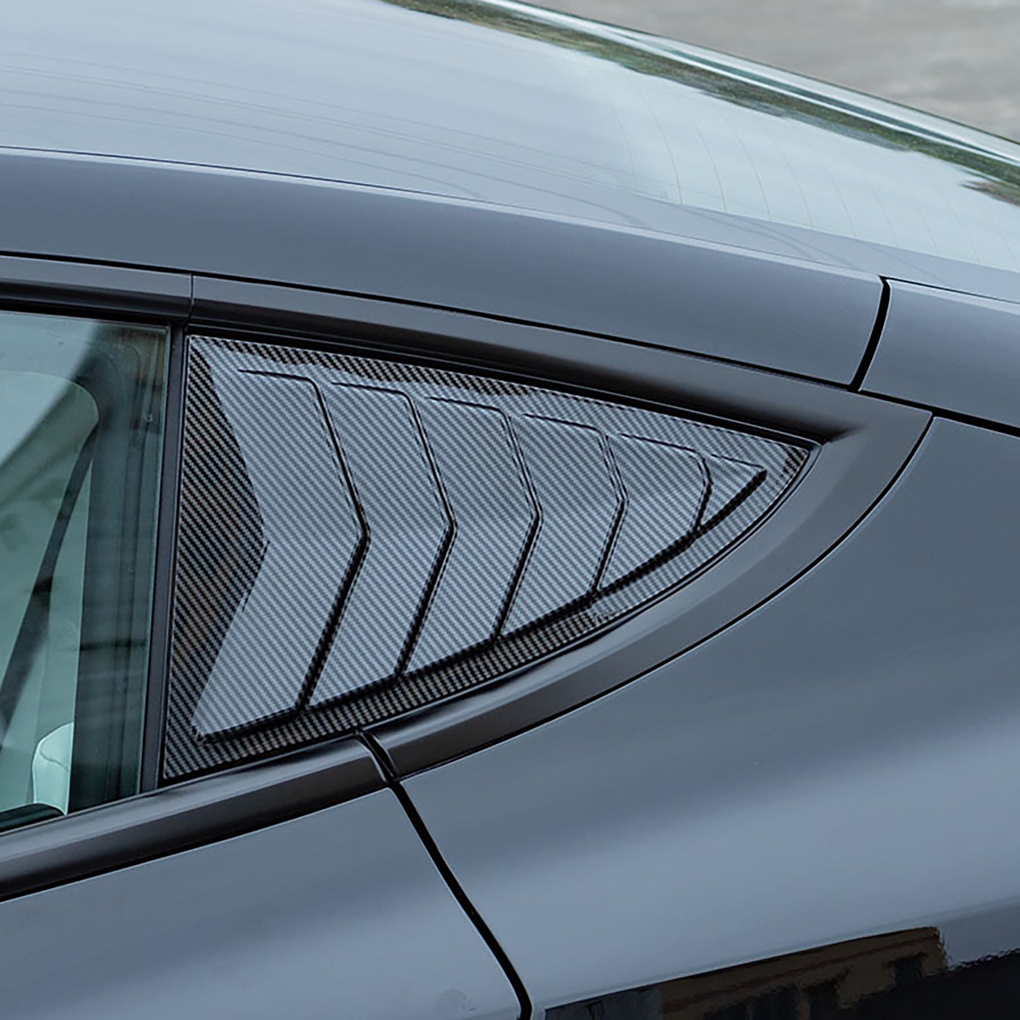 Racing-Style Rear Side Quarter Window Louvers for Tesla Model 3 2017-2024