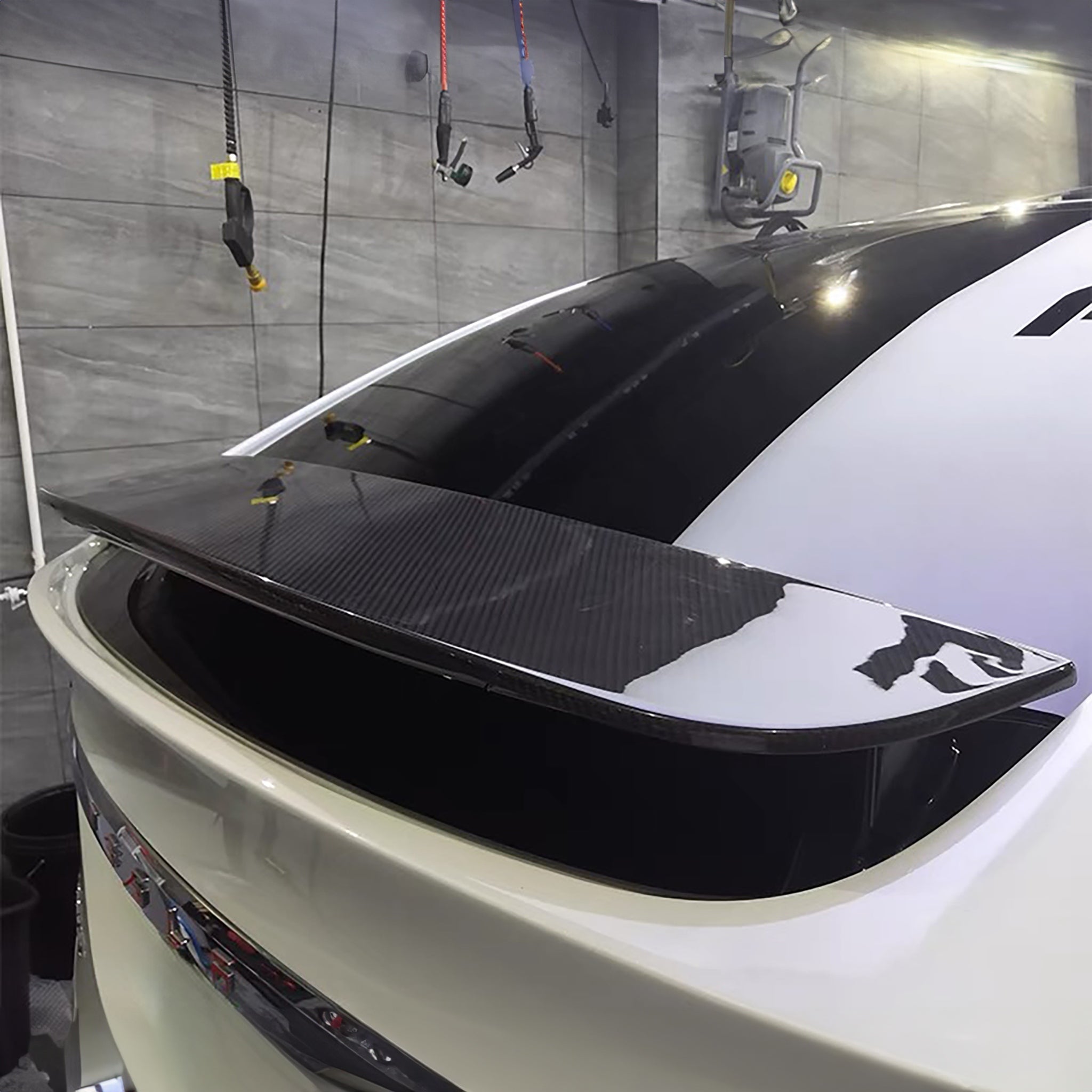 Premium Dry Carbon Fiber Wing Spoiler Overlay for Tesla Model X (2016–2025) – Sleek Sporty Upgrade by Teego