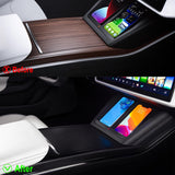Premium Carbon Fiber Center Console Cover for Tesla Model S & X 2021-2026 | Plaid-Style Upgrade