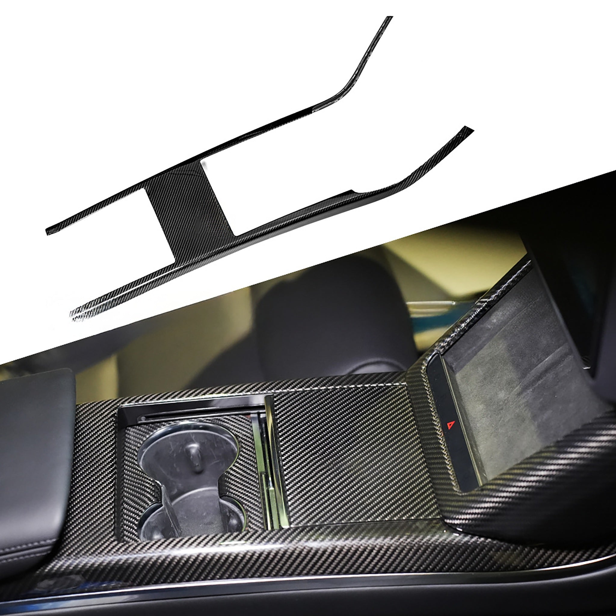 Carbon Fiber Console Side Trim for 2021-2026 Tesla Model S/X | Teego