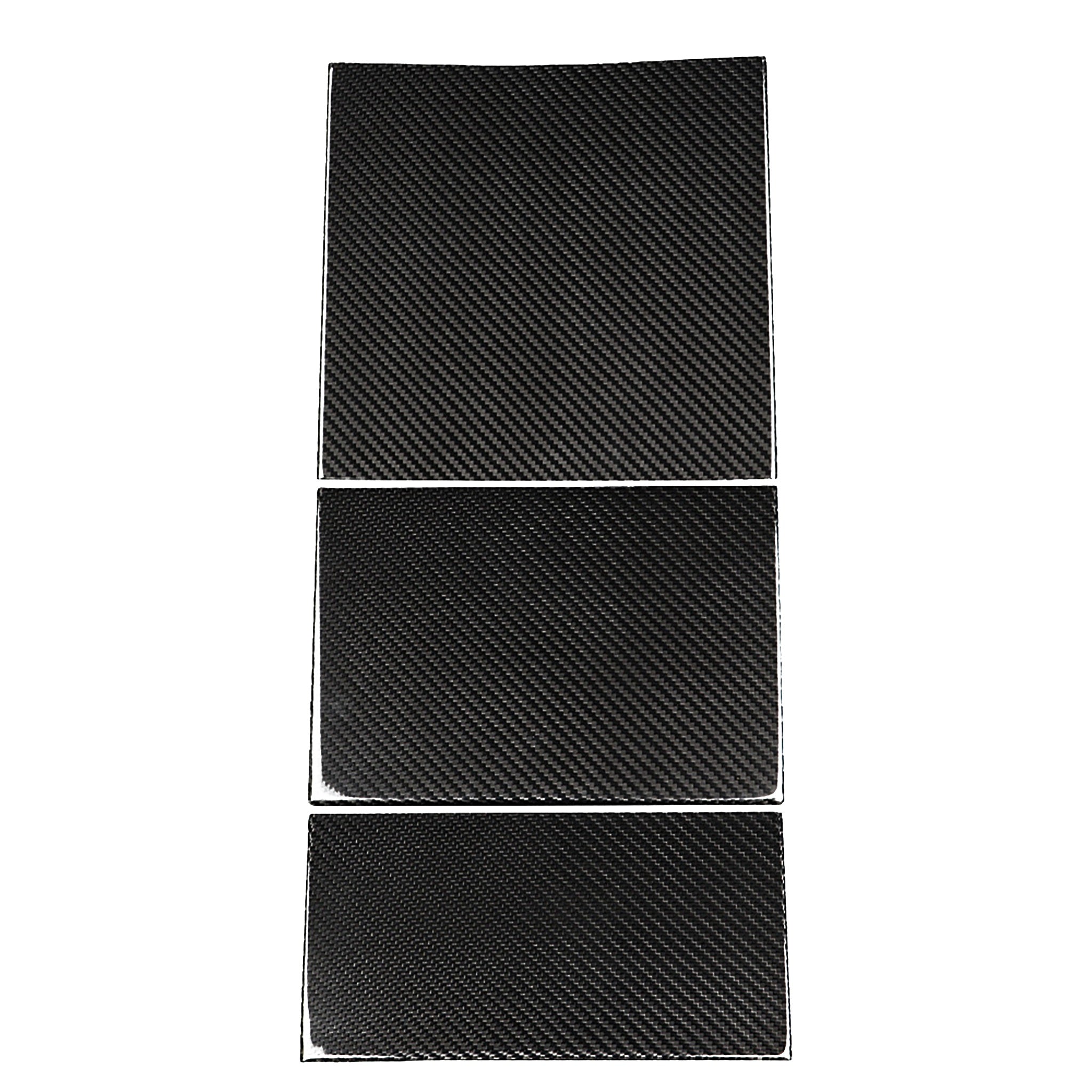 Real Carbon Fiber Center Console Overlays for Tesla Highland 2024+ Model 3 (3 pieces)
