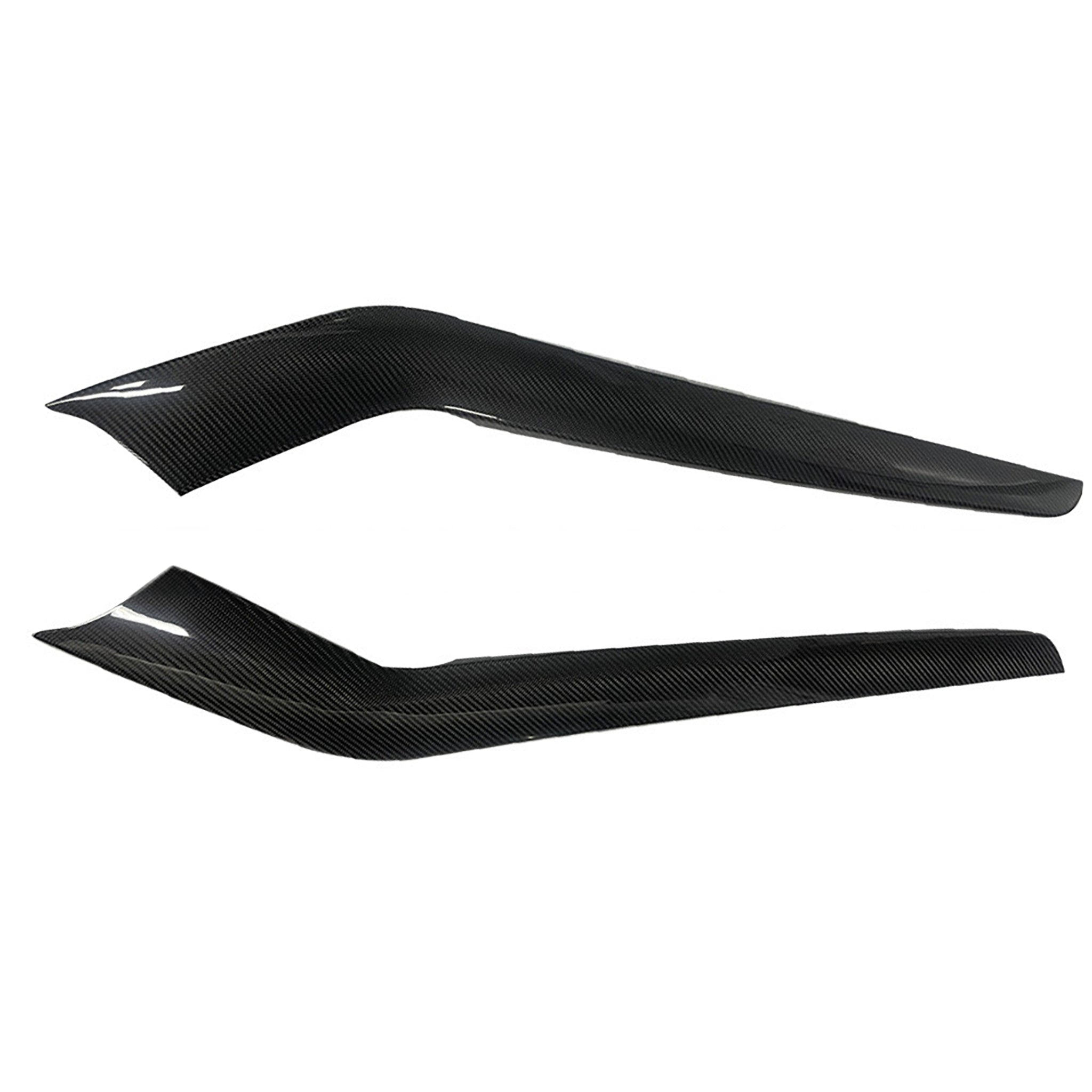 Glossy finish carbon fiber center console side Panel Covers for Tesla Model Y Juniper – white background product shot