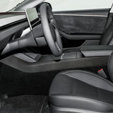 Tesla Model 3 Highland with carbon fiber center console side Panel Covers installed