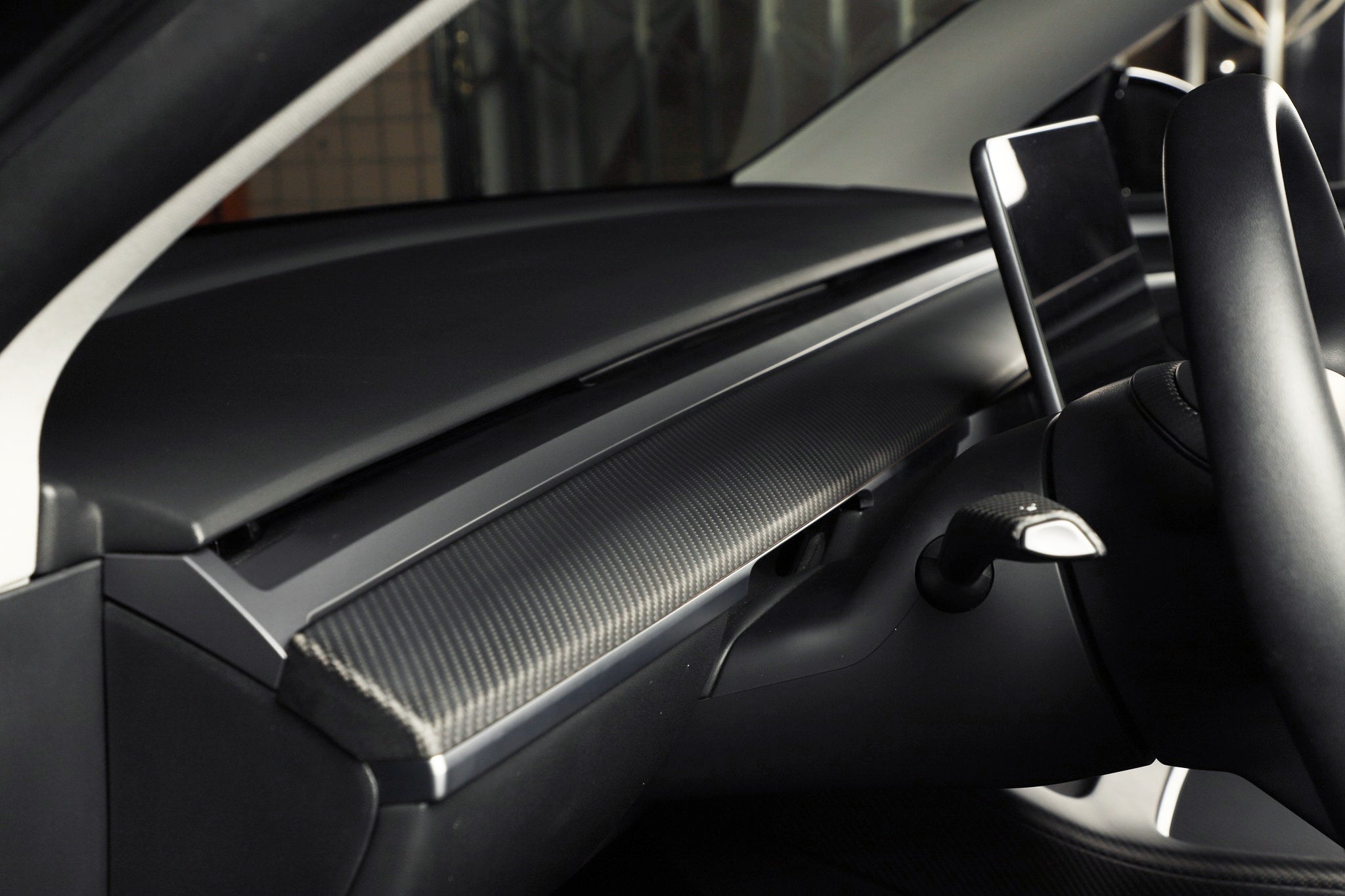 Teego Tesla Model 3/Y Dry Carbon Fiber Dashboard Cover | OEM Fit, UV-Resistant