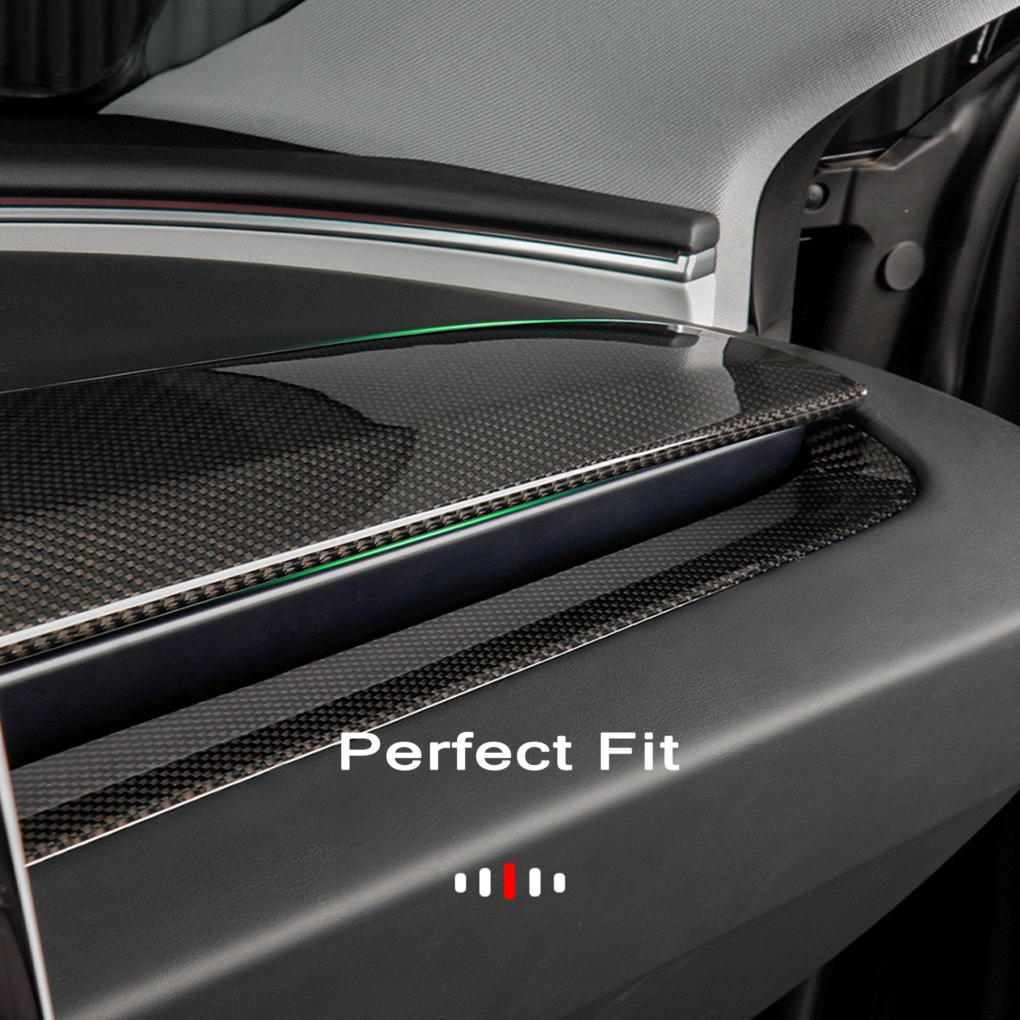 Real Carbon Fiber Dashboard Overlays for New Tesla 2024+ Model 3 Highland (Stick-on type)