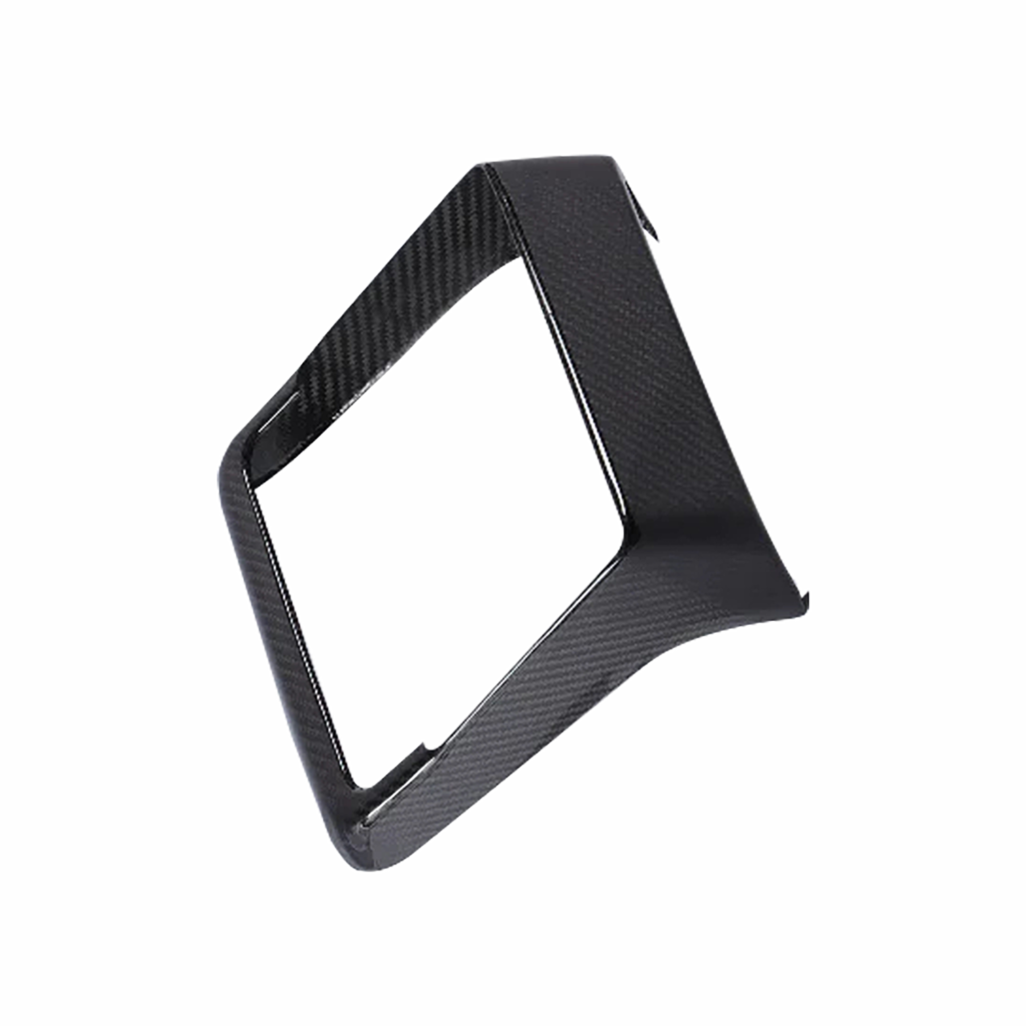 Tesla Model Y Carbon Fiber Rear Screen Frame - glossy finish and twill weave