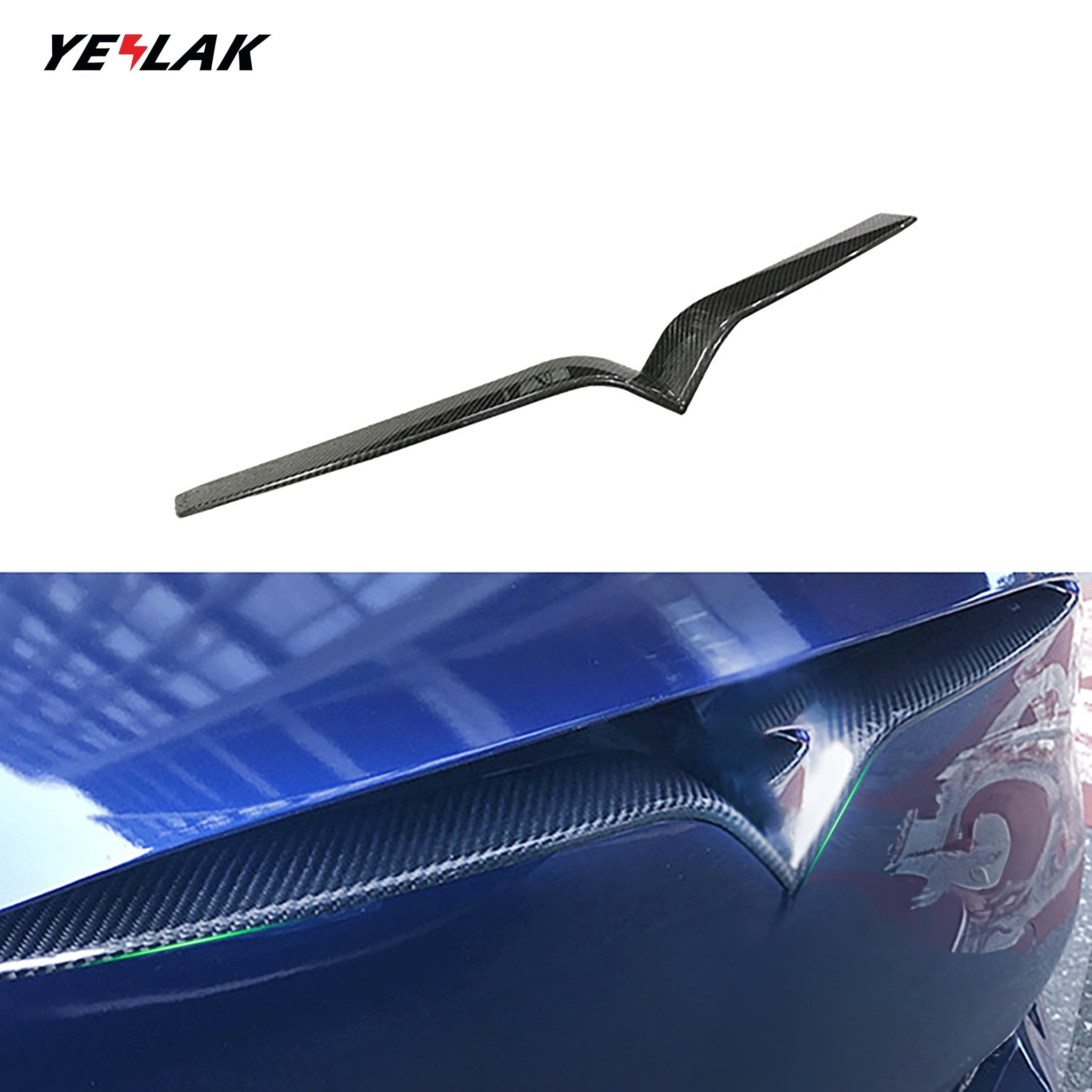 Tesla Model S Carbon Fiber Front Bumper Inlay | High-Gloss OEM Style Upgrade 2016-2025