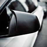 Real Carbon Fiber Mirror Caps For Tesla Model 3 / Y & 2024+ Model 3 Highland