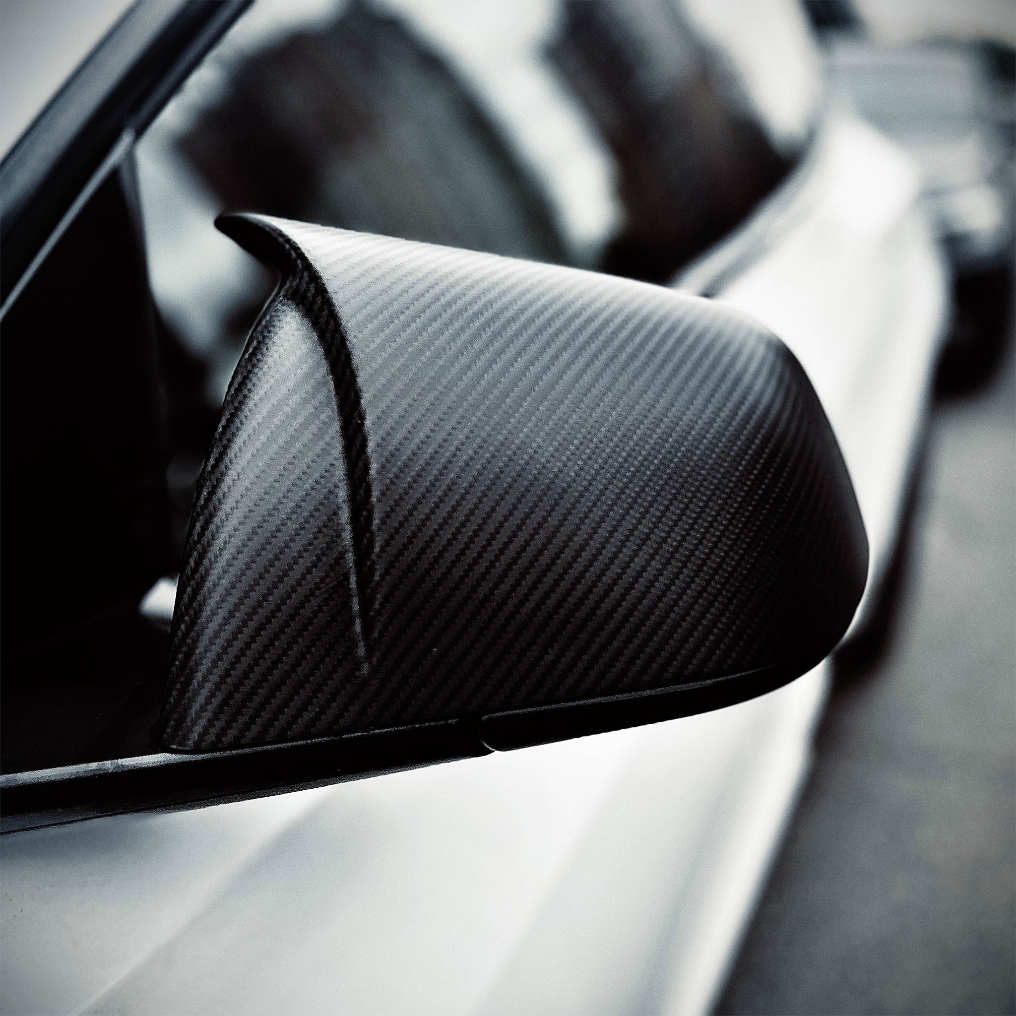 Real Carbon Fiber Mirror Caps For Tesla Model 3 / Y & 2024+ Model 3 Highland