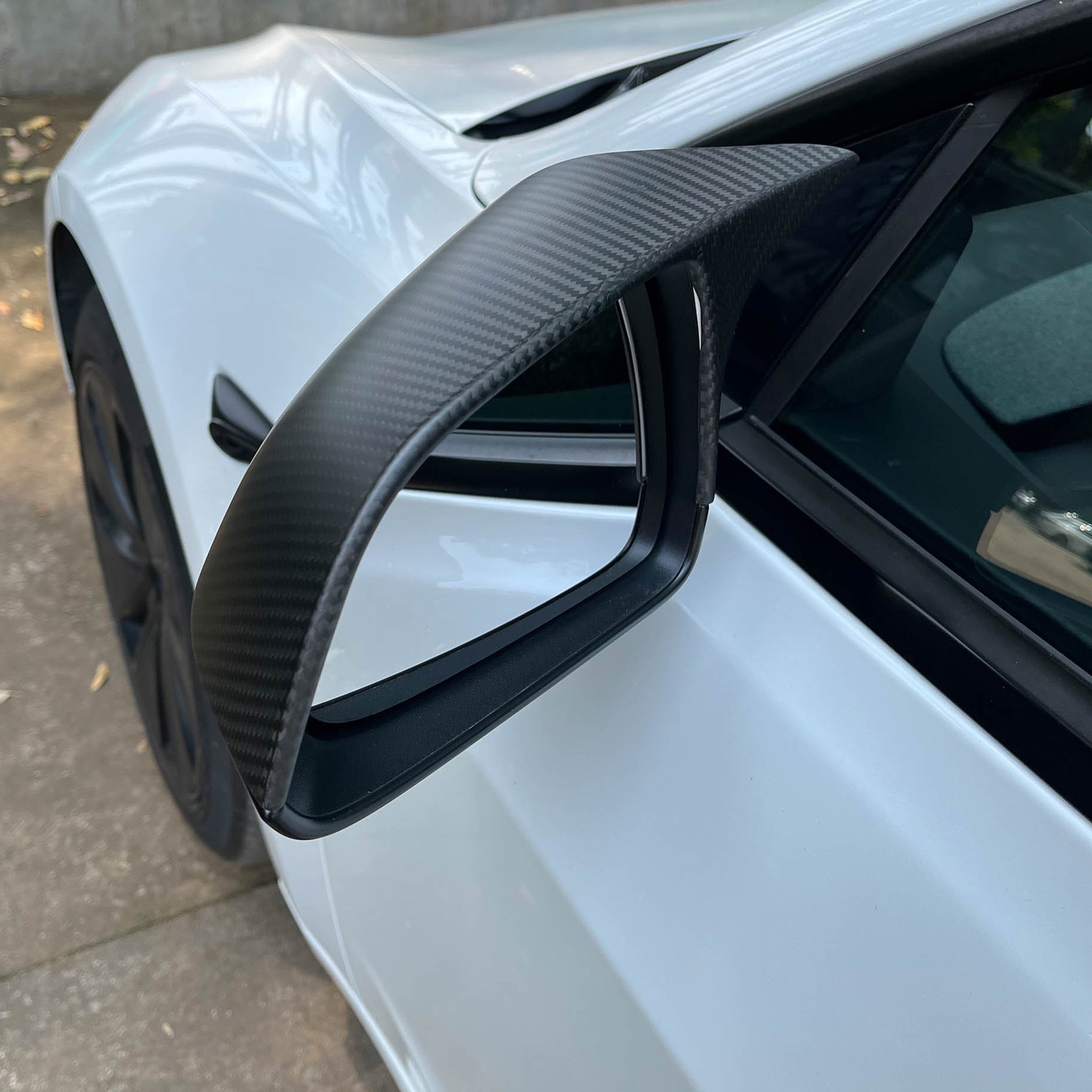 Real Carbon Fiber Mirror Caps For Tesla Model 3 / Y & 2024+ Model 3 Highland