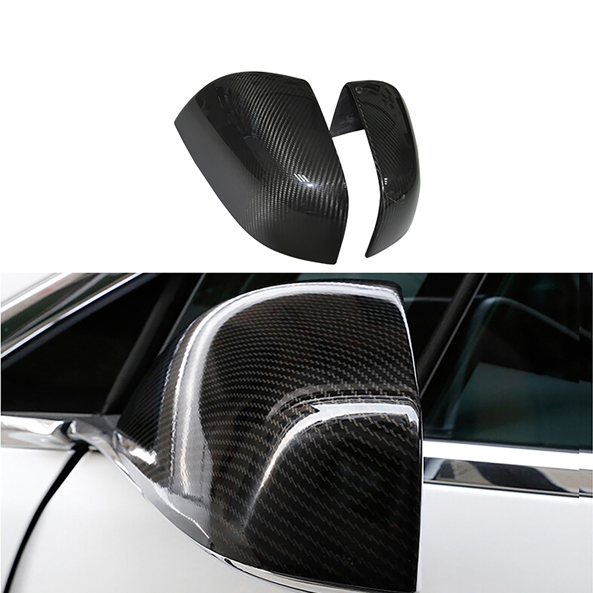 Real Carbon Fiber Mirror Covers For Tesla Model X 2016-2026