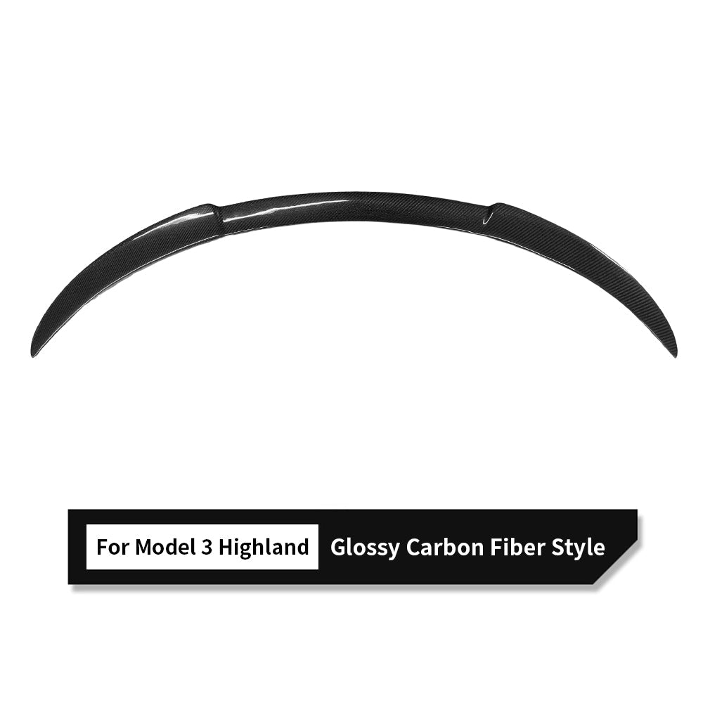Real Carbon Fiber RZ Style Trunk Spoiler for Tesla Model 3 Highland – Performance Aero Upgrade
