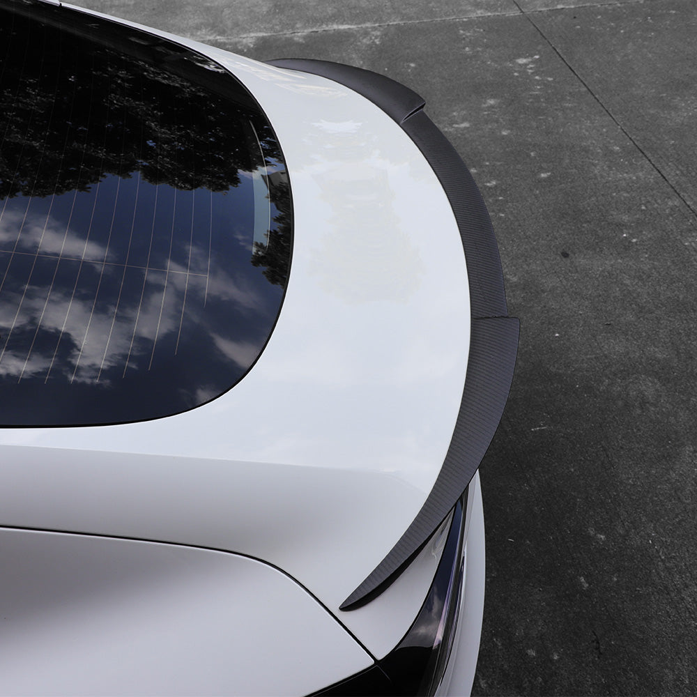 Real Carbon Fiber RZ Style Trunk Spoiler for Tesla Model 3 Highland – Performance Aero Upgrade