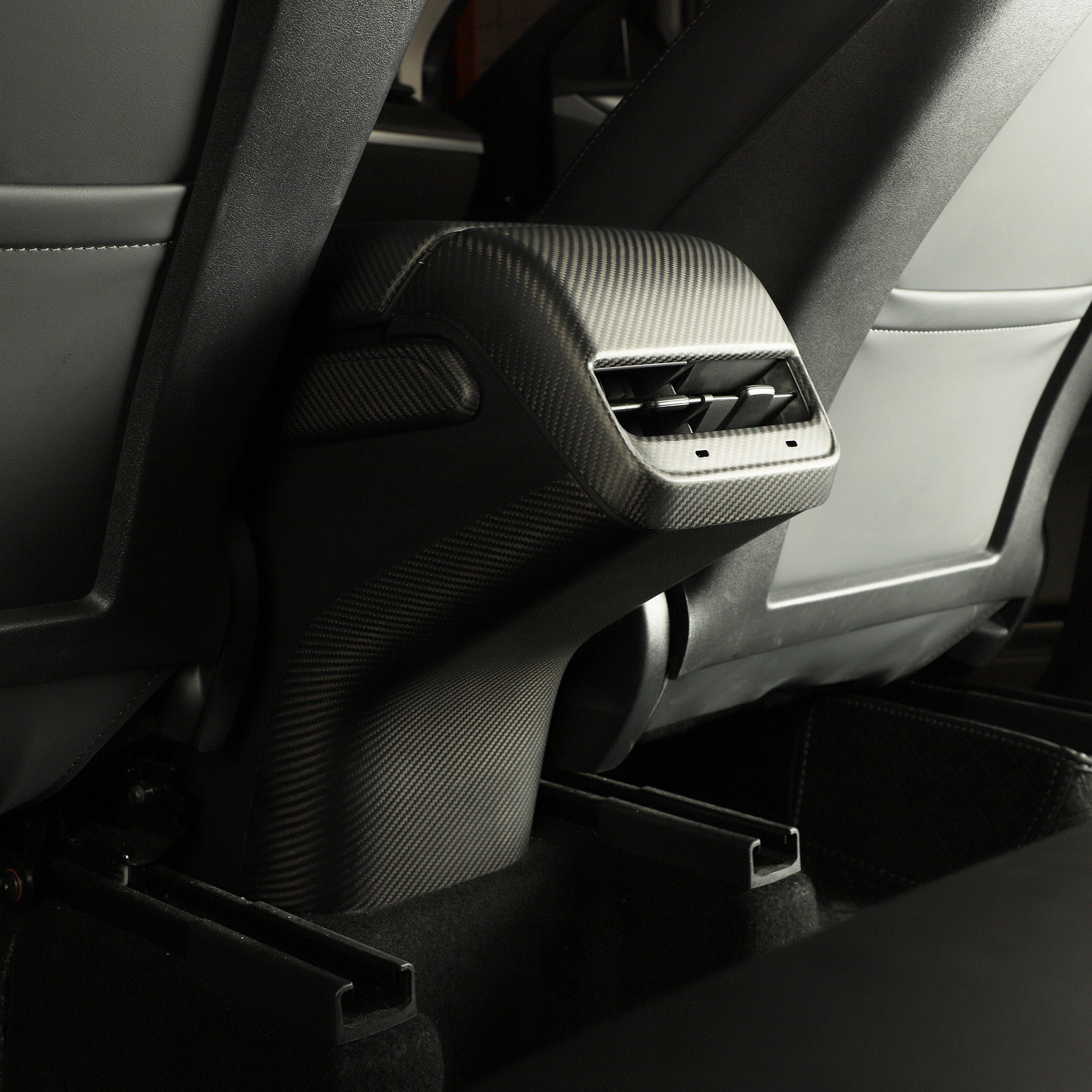 Tessgo Carbon Fiber Rear Center Console Base Cover for Model 3 & Model Y