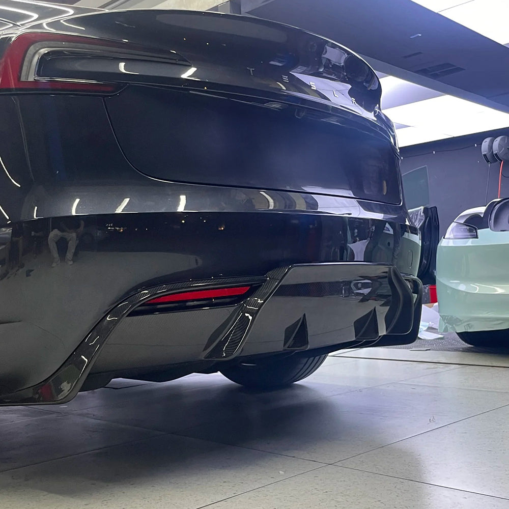 Real Carbon Fiber Rear Diffuser for Tesla Model 3 2024+