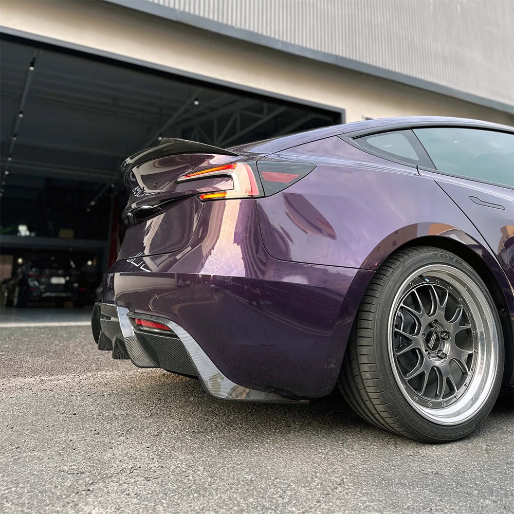 Real Carbon Fiber Rear Diffuser for Tesla Model 3 2024+